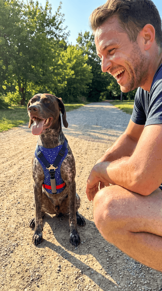 Fran G.'s dog in the LEOLAB harness